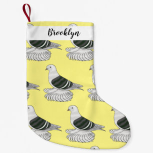 Saxon Shield pigeon bird cartoon illustration Small Christmas Stocking