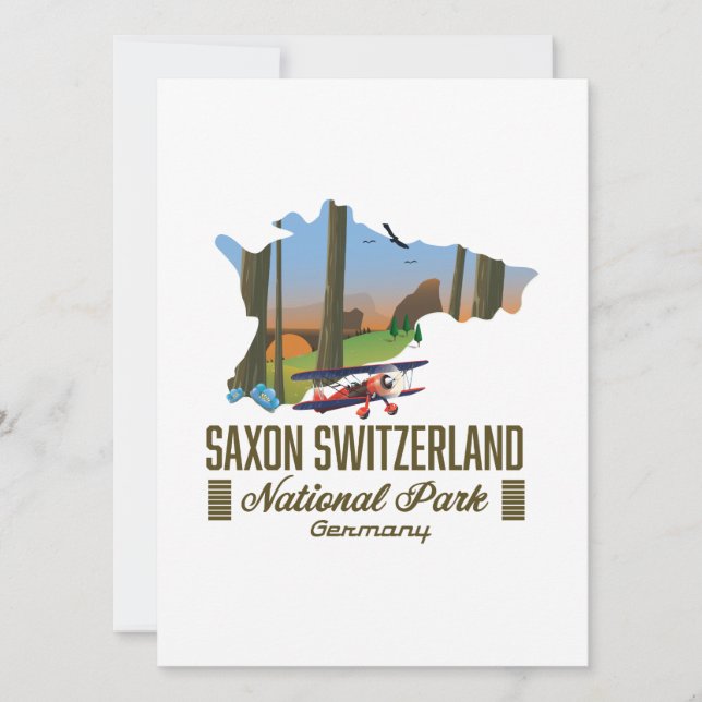 Saxon Switzerland National Park Germany map (Front)