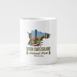 Saxon Switzerland National Park Germany map Large Coffee Mug
