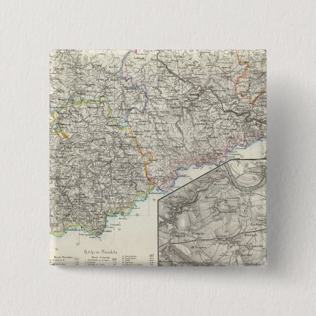 Saxony, Dresden Germany 2 Inch Square Button (Front)