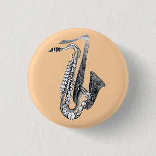 saxophone 1 inch round button