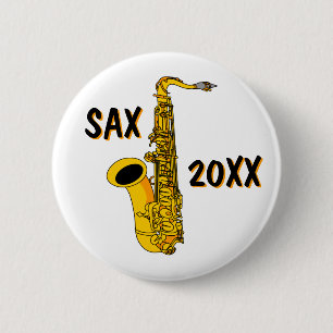 Saxophone 2 Inch Round Button