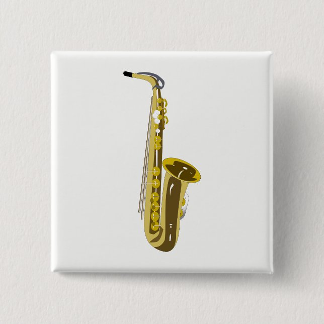 Saxophone 2 Inch Square Button (Front)