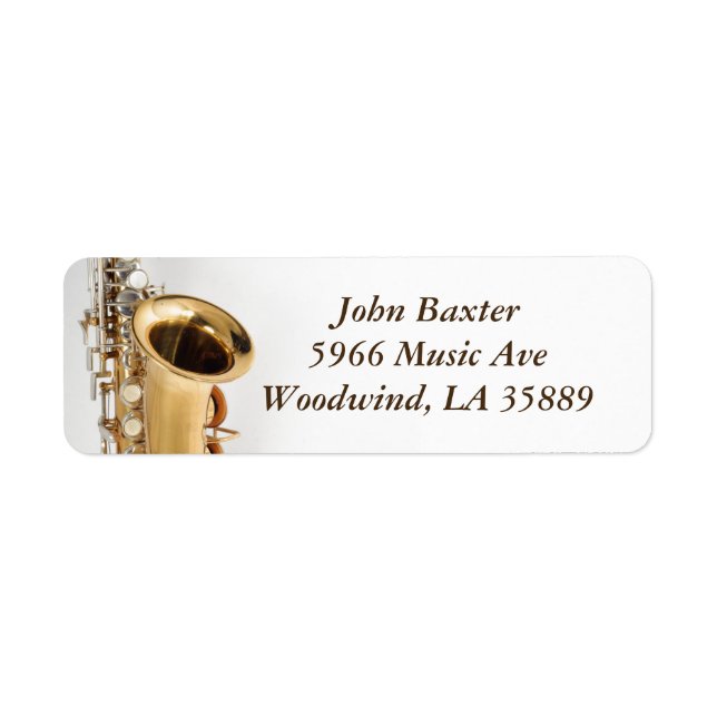 Saxophone address label (Front)