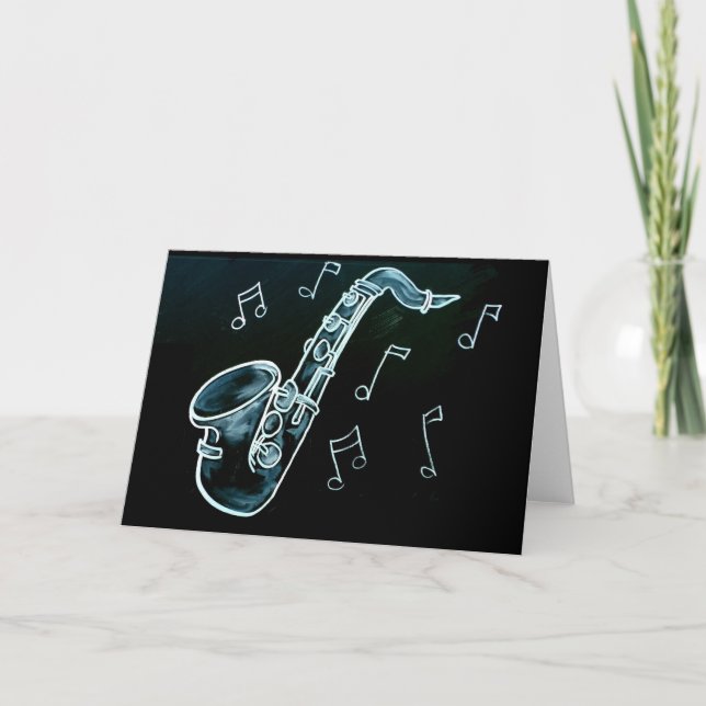 Saxophone And Music Notes (Front)