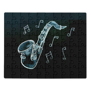 Saxophone And Music Notes Jigsaw Puzzle