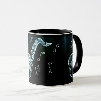 Saxophone And Music Notes Mug