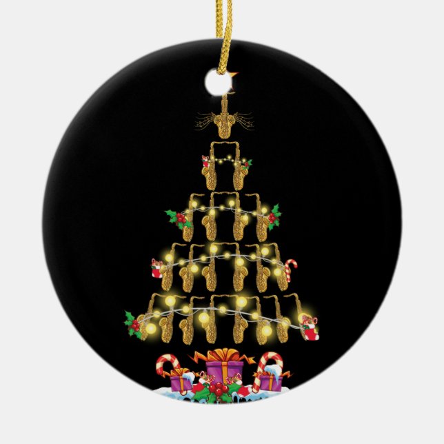 Saxophone Arbre Casquette Dans La Décoration De No (Devant)