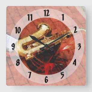 Saxophone Before the Parade Square Wall Clock