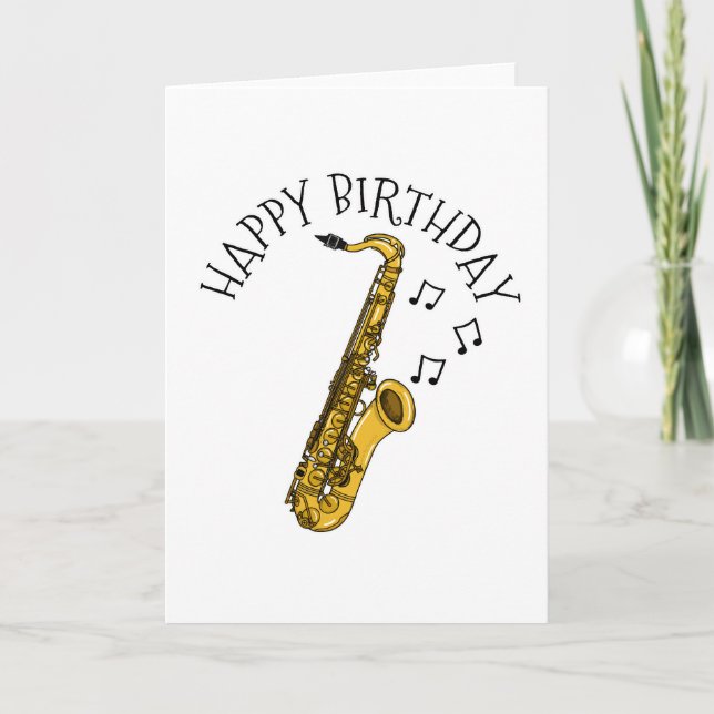 Saxophone Birthday Card Saxophonist Jazz Musician (Front)
