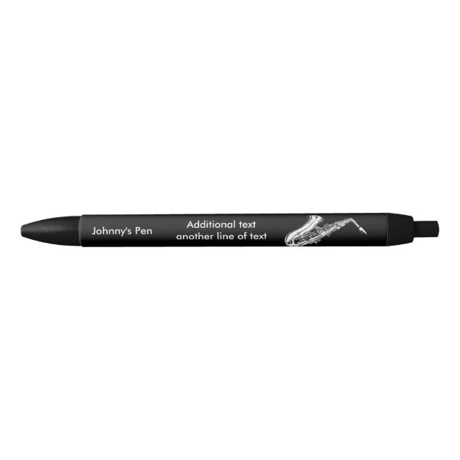 Saxophone Black Ink Pen (Front)