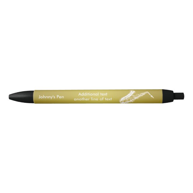 Saxophone Black Ink Pen (Front)