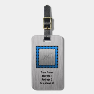 Saxophone; Brushed metal-look Luggage Tag