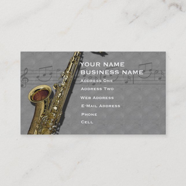 Saxophone - carte d'industrie musicale (Devant)