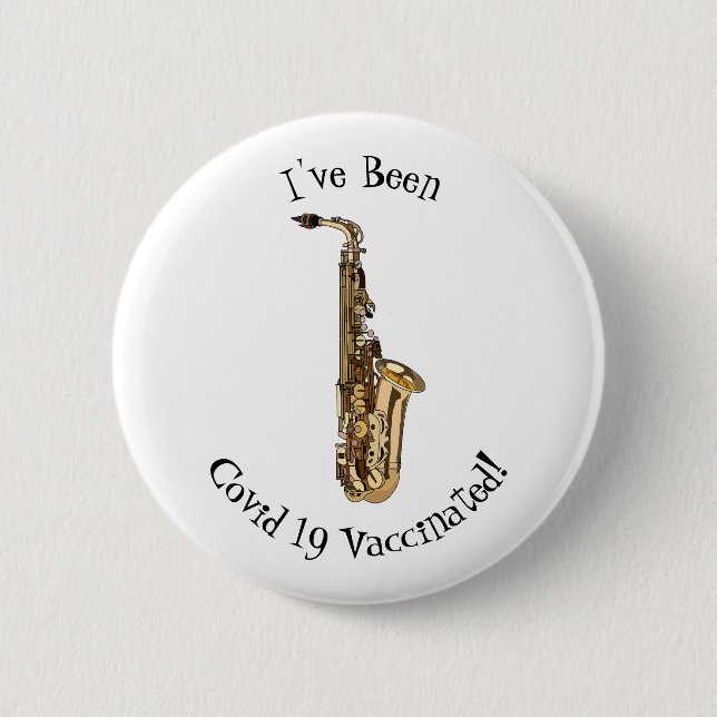 Saxophone cartoon illustration 2 inch round button (Front)