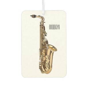 Saxophone cartoon illustration air freshener