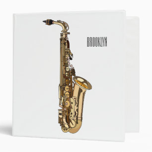Saxophone cartoon illustration binder