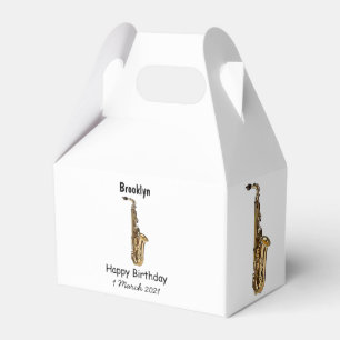Saxophone cartoon illustration favor box