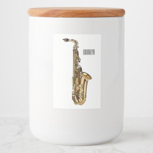 Saxophone cartoon illustration food label