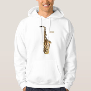 Saxophone cartoon illustration hoodie