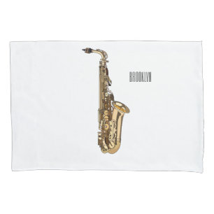 Saxophone cartoon illustration pillowcase
