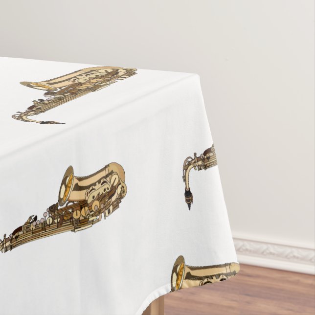 Saxophone cartoon illustration tablecloth (In Situ)
