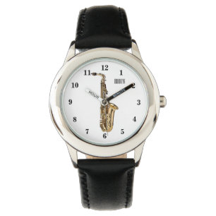 Saxophone cartoon illustration watch