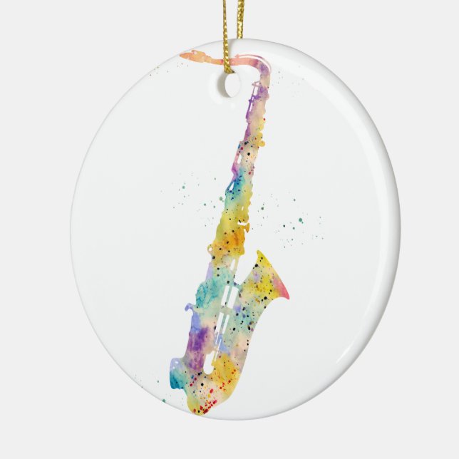 Saxophone Ceramic Ornament (Left)