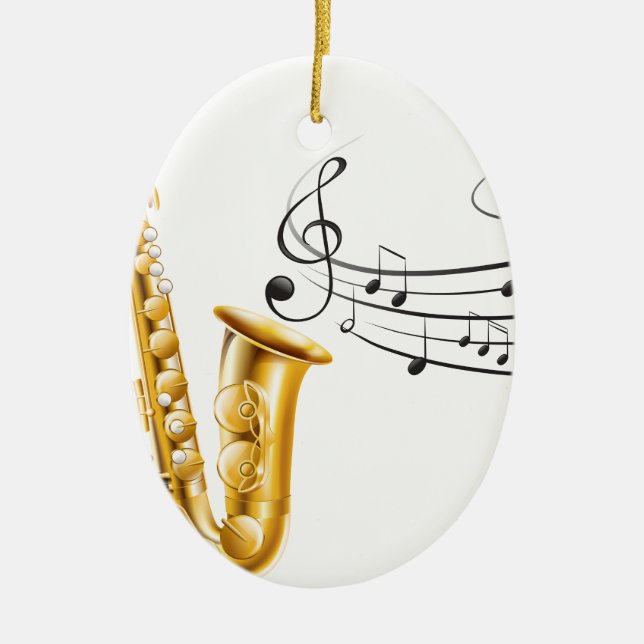 Saxophone Ceramic Ornament (Front)