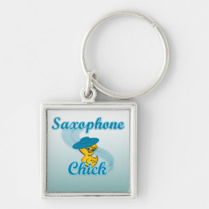Saxophone Chick #3 Keychain