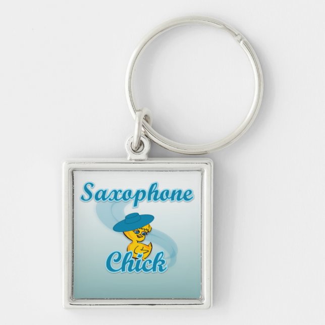 Saxophone Chick #3 Keychain (Front)