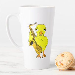 Saxophone Chick Latte Mug