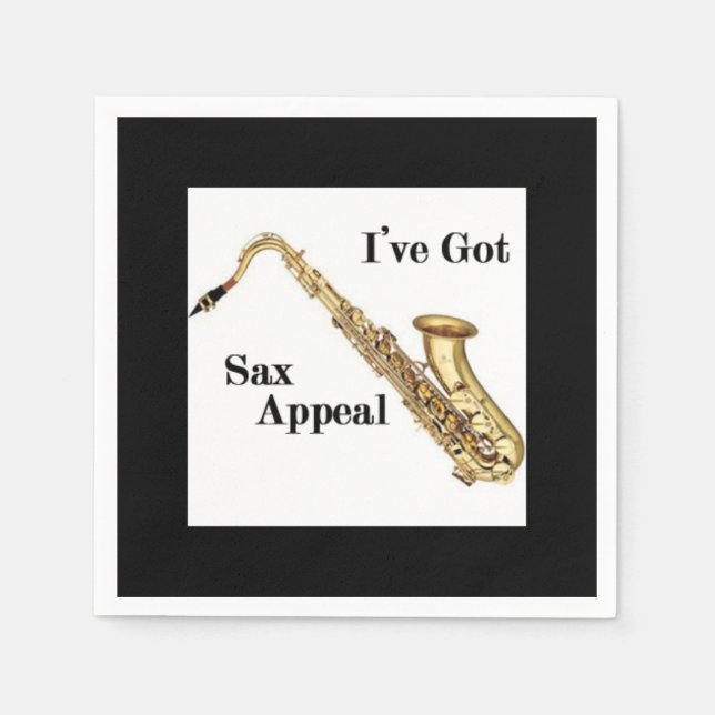 Saxophone Cocktail Napkins (Front)