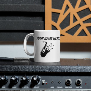 Saxophone CUSTOM NAME Coffee Mug