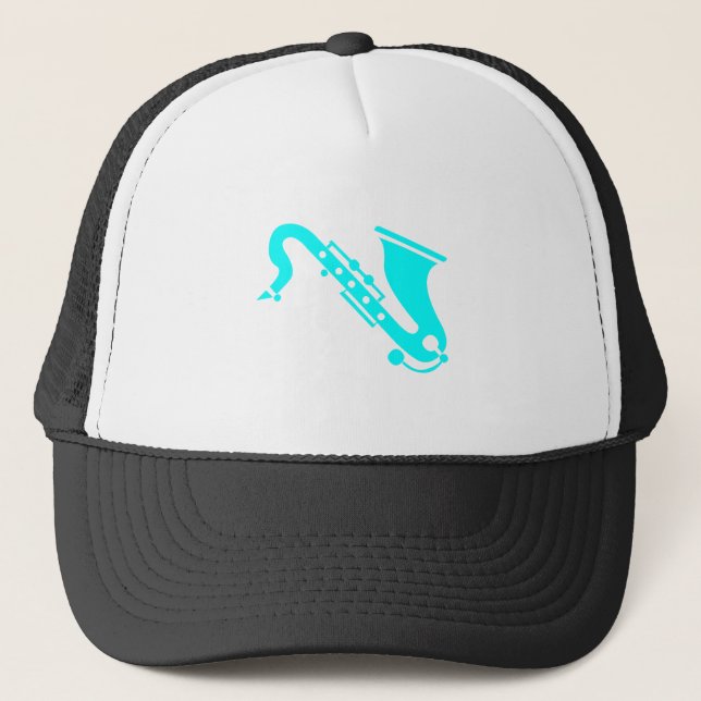 Saxophone - Cyan Trucker Hat (Front)