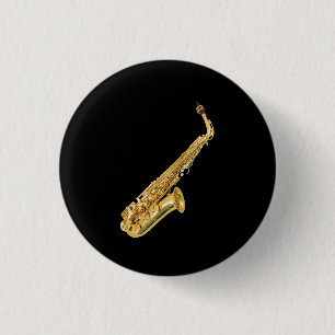 "Saxophone" design gifts and products 1 Inch Round Button