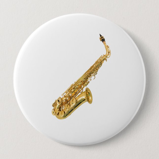 "Saxophone" design gifts and products 4 Inch Round Button (Front)