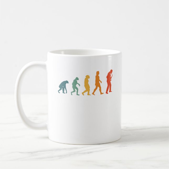 Saxophone Evolution Retro Saxophonist Coffee Mug (Left)