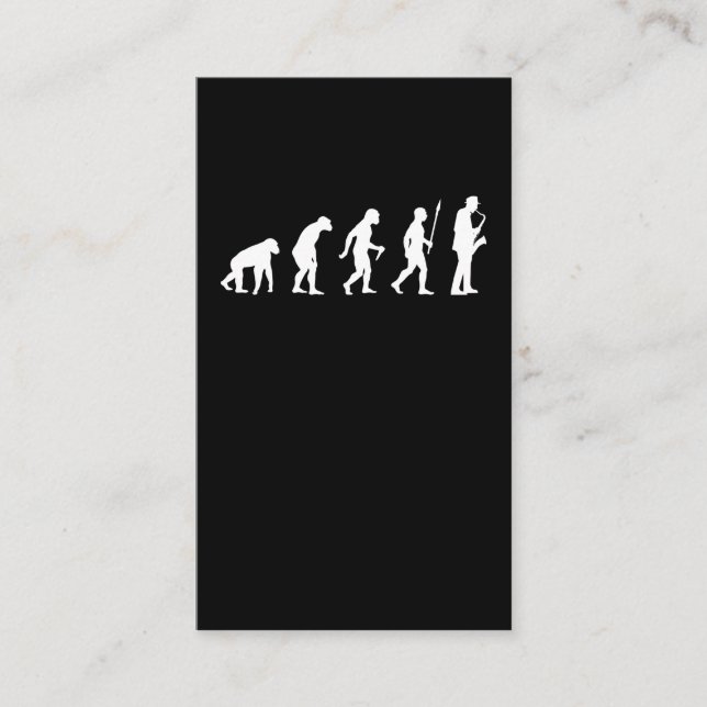 Saxophone Evolution wind instrument player musicia Business Card (Front)