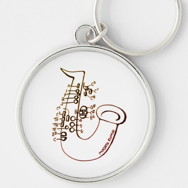 saxophone fingering keychain (Front)