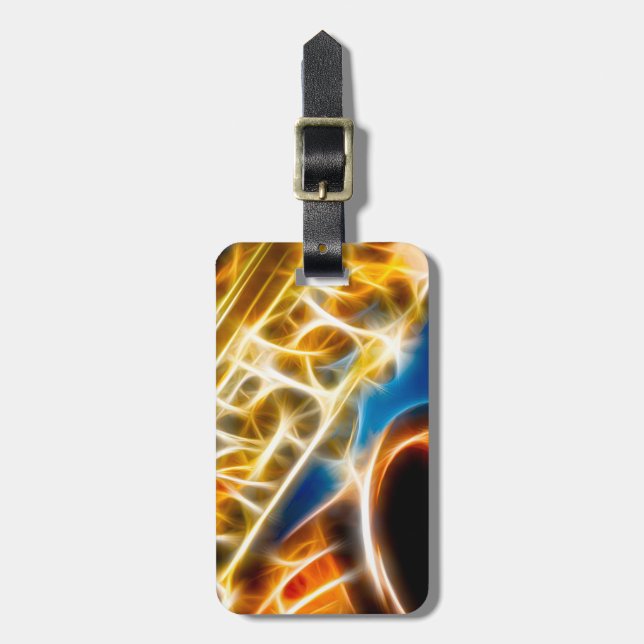 Saxophone - Fractal Luggage Tag (Front Vertical)