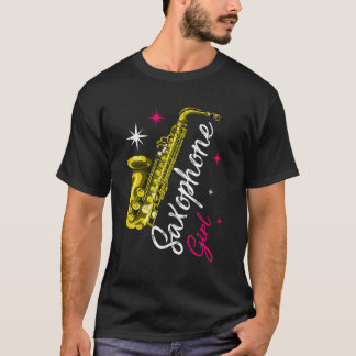 Saxophone Girl Musician Saxophonist Girls Gift Sax T-Shirt
