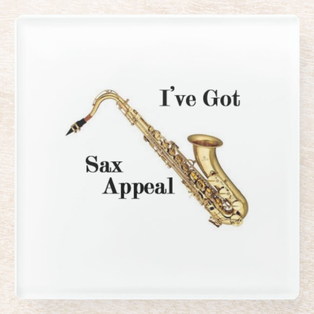 Saxophone Glass Coaster (Front)