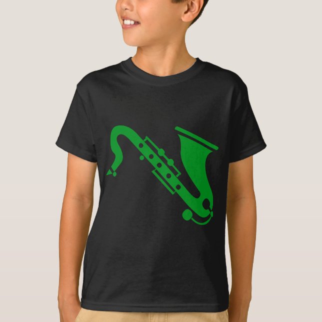 Saxophone - Grass Green T-Shirt (Front)