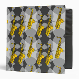 Saxophone Grey Pattern Binder