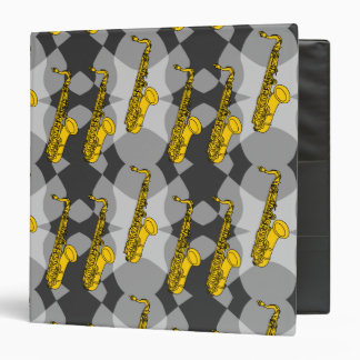 Saxophone Grey Pattern Binder