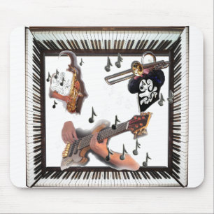 Saxophone Guitar Trombone Piano Design Mouse Pad