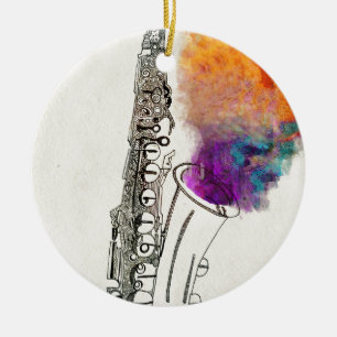 Saxophone Healing Ceramic Ornament