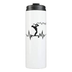 Saxophone Heartbeat  Cool  For Musicians Thermal Tumbler
