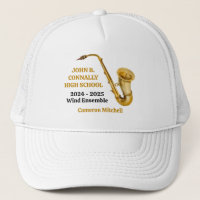 Saxophone High School Band Gold Personalized